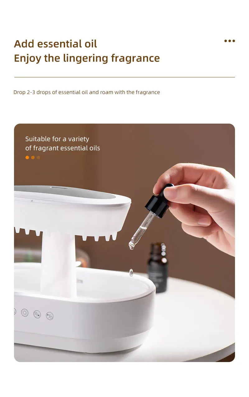 Ultrasonic Raindrop Aroma Humidifier