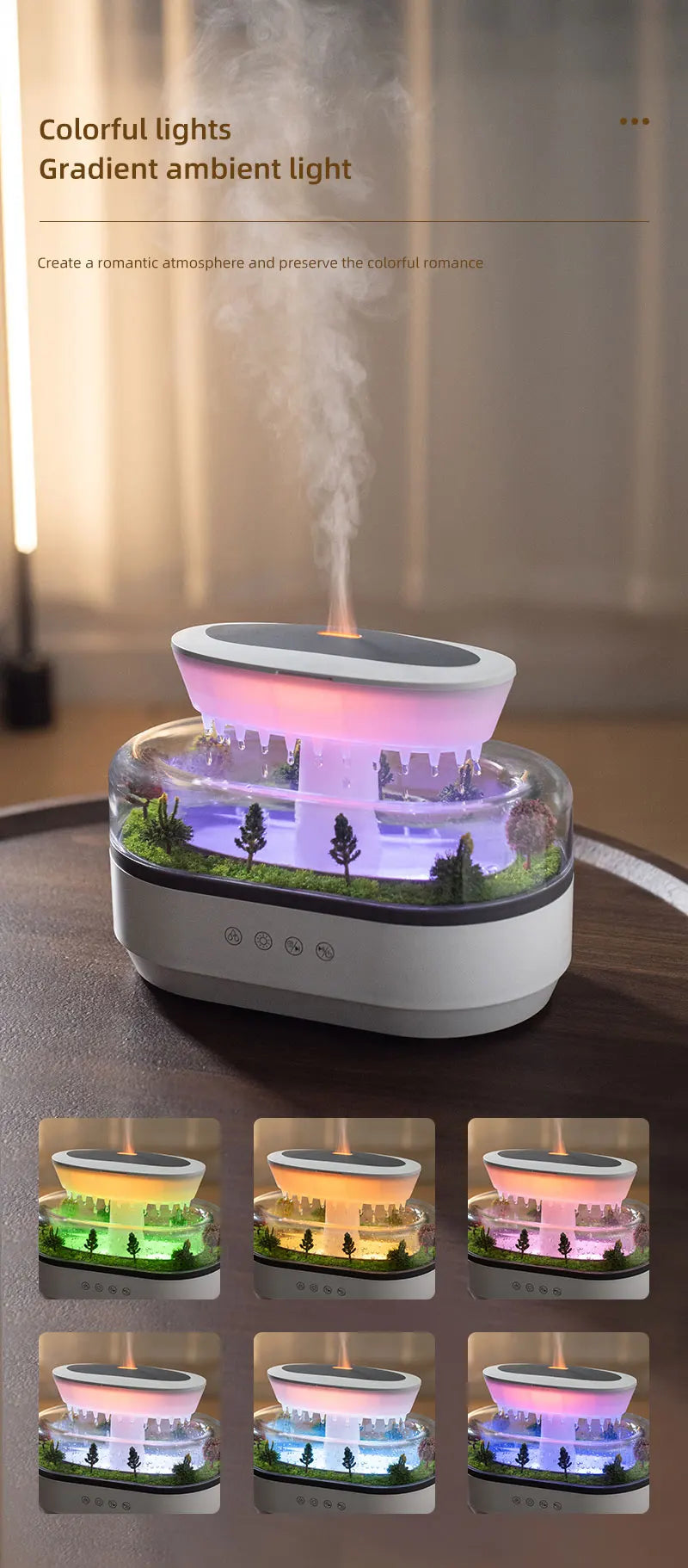 Ultrasonic Raindrop Aroma Humidifier