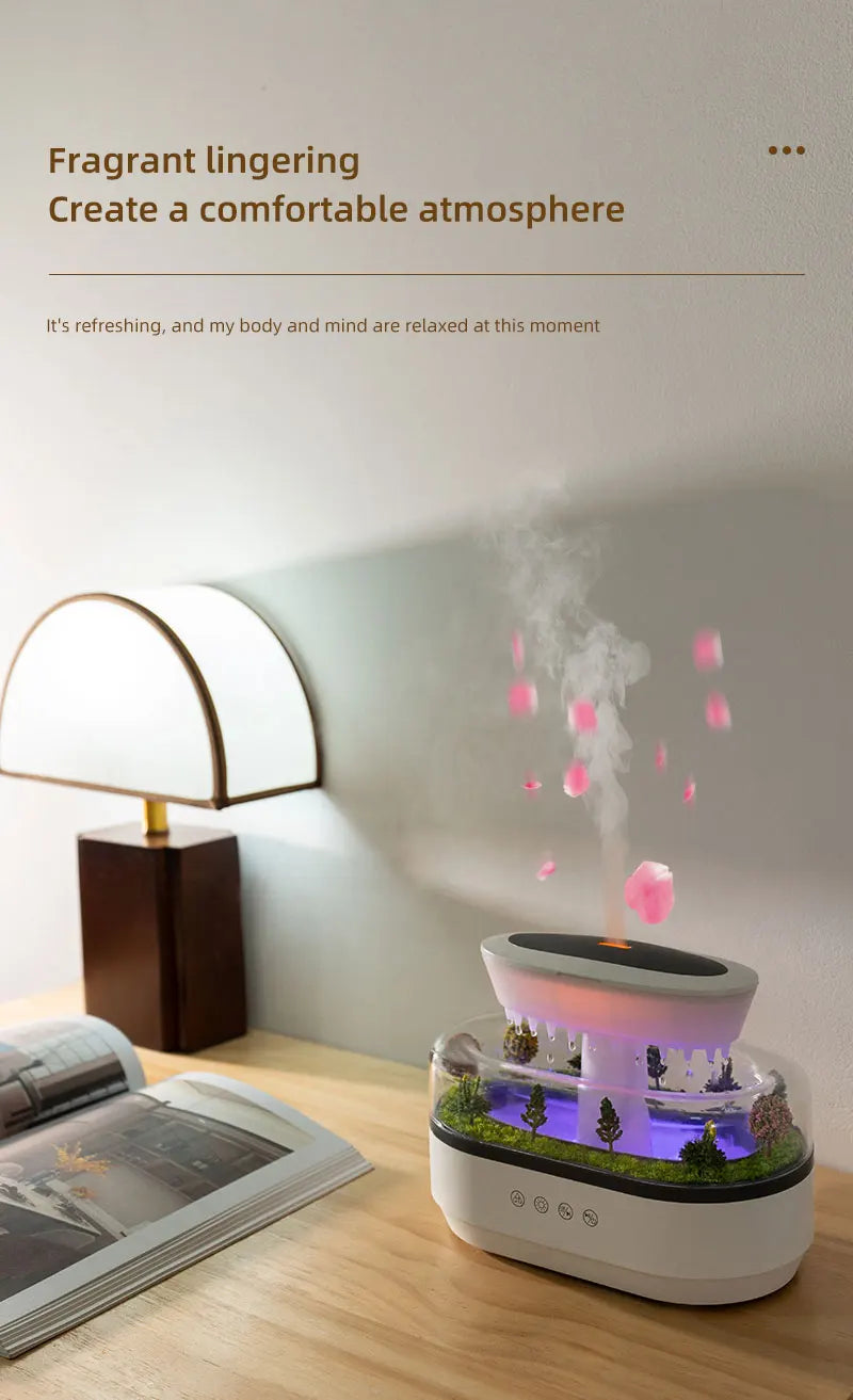 Ultrasonic Raindrop Aroma Humidifier