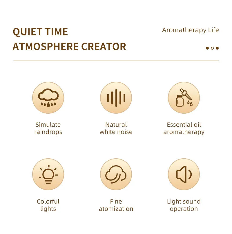 Ultrasonic Raindrop Aroma Humidifier