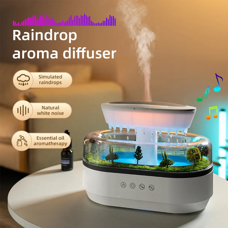 Ultrasonic Raindrop Aroma Humidifier